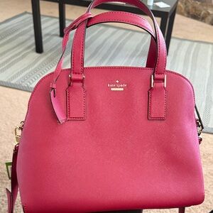 kate spade Pink Saffiano Leather Satchel with Gold Hardware